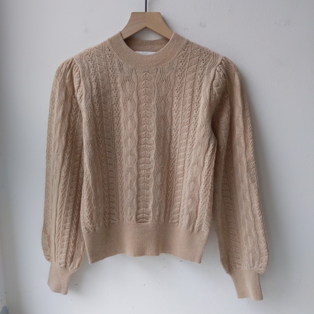 Demylee x J. Crew Wool Tan Sweater Women's XS
